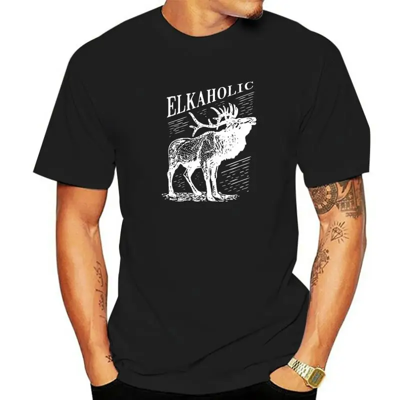 

Funny Elk Hunting Shirt Elkaholic For Hunters T-Shirt Designer Street T Shirts Cotton Mens Tops T Shirt Print