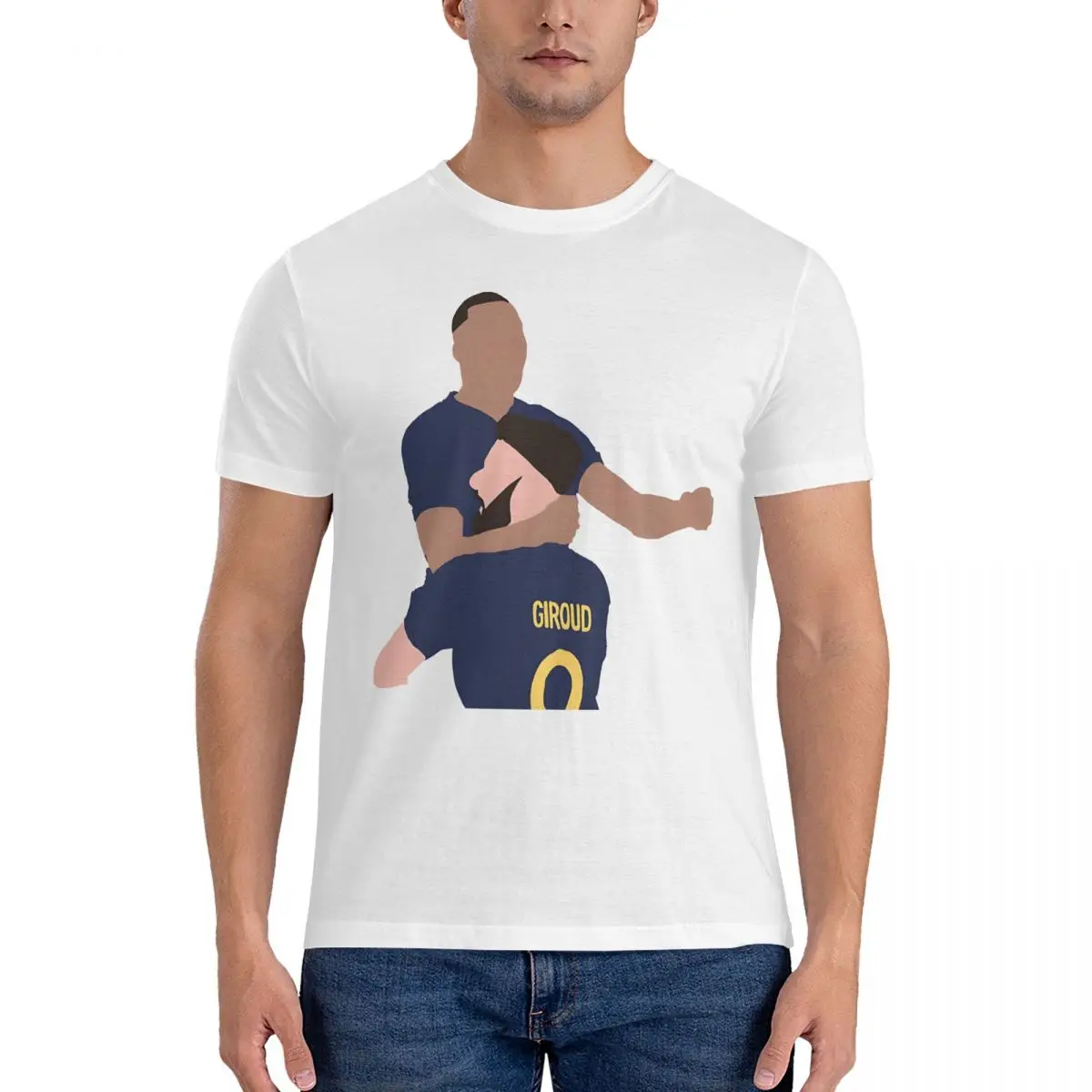 Футболка Mbappe мужская с коротким рукавом и круглым вырезом 100% хлопок