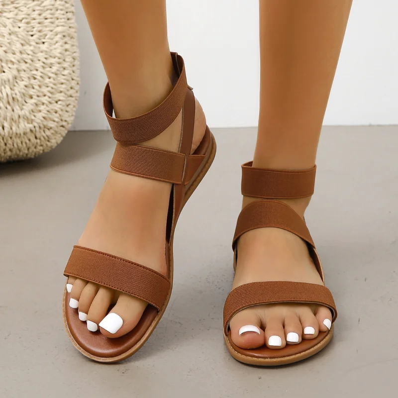

Ladies Shoes 2023 High Quality Summer Women's Sandals Peep Toe Solid Daily Sandals Women Flat Sandals Zapatillas De Mujer