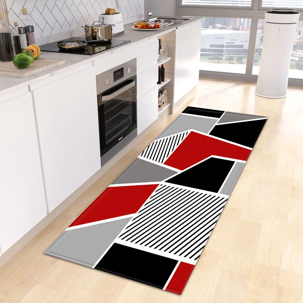 

Kitchen Carpet Home Bedroom Entrance Doormat 3D Geometric Living Room Floor Decor Long Mat Bathroom Hallway Balcony Non-Slip Rug