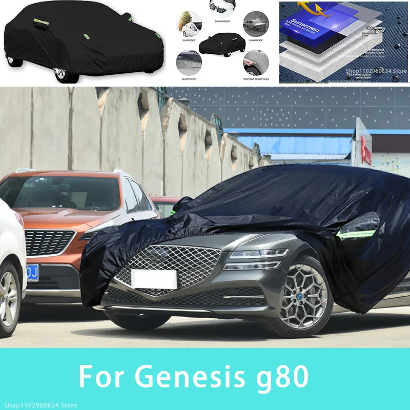 

For Genesis g80 Outdoor Protection Full Car Covers Snow Cover Sunshade Waterproof Dustproof Exterior Car accessories