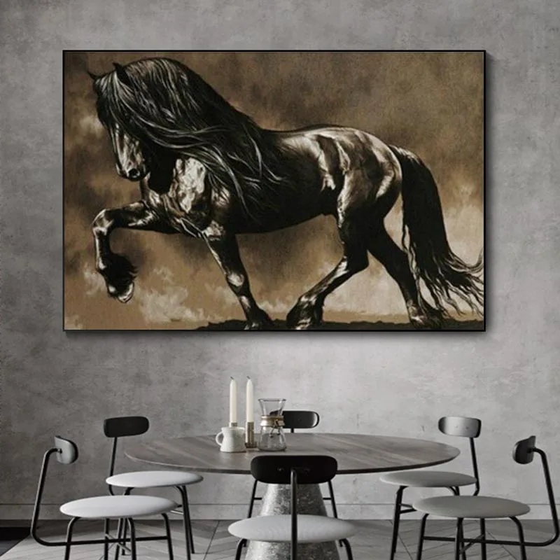 

New Arrivals Animals Horse Oil Painting on Canvas Posters Prints Cuadros Wall Art Pictures for Living Room Decorative Picture