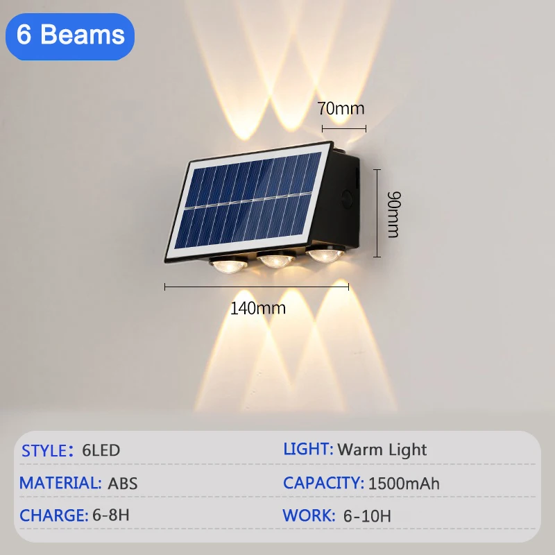 

ErtimeLED солнечный настенный светильник 4/6/8 LED