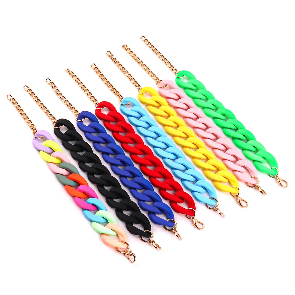 Women's Chain Link Bracelet - Acrylic Mesh Bracelet for Women Gross Fancy Mesh Large Plastic Links Resin Cuban Thick Bracelets