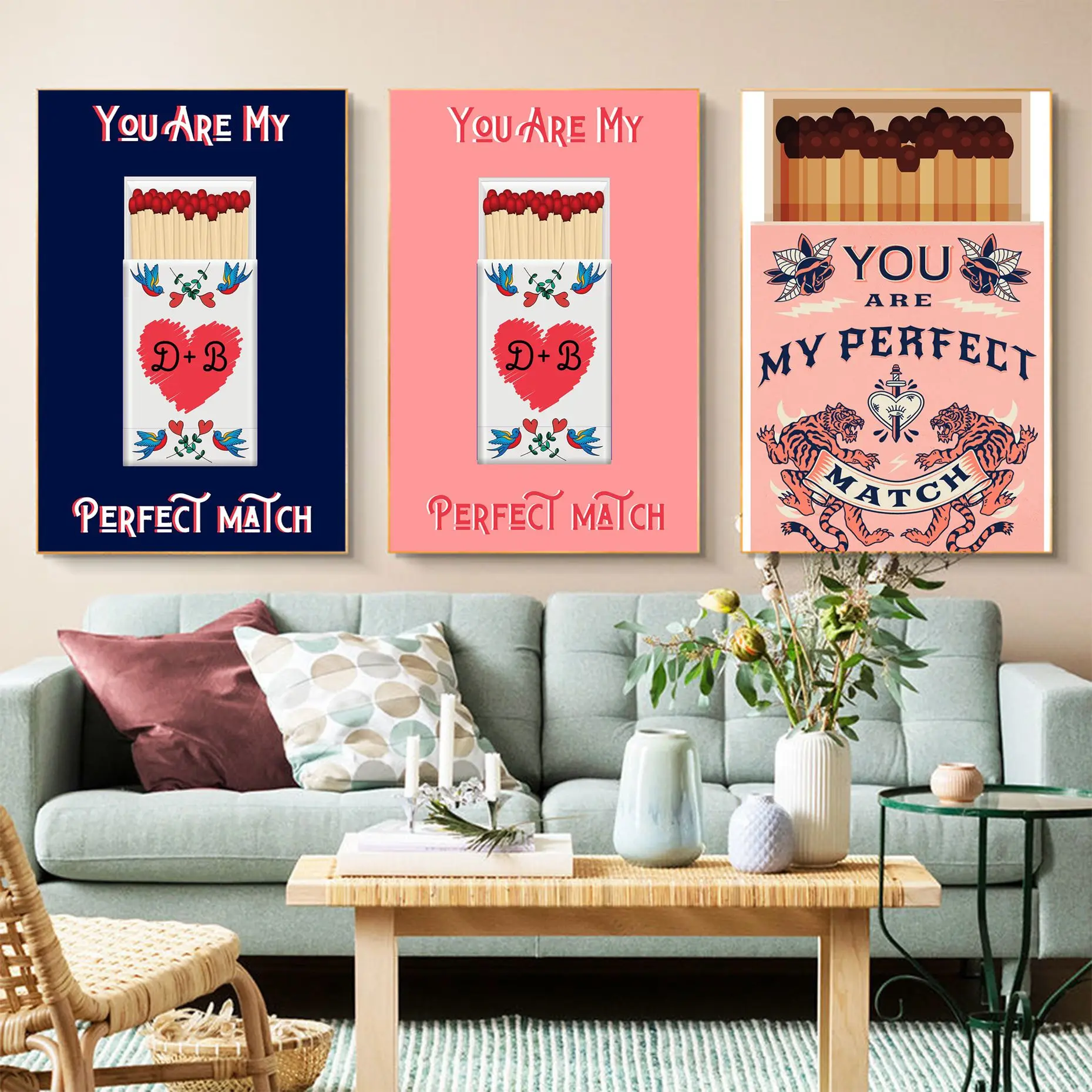 

LOVE You're My Perfect Match Classic Movie Posters HD Quality Poster Wall Art Painting Study Aesthetic Art Wall Painting