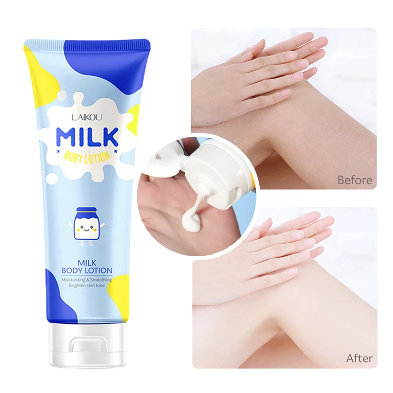 

LAIKOU 120g Milk Body Lotion Brighten Skin Shea Butter VE Moisturizing Smoothing Whitening Repairing Improve Dry Skin Body Care