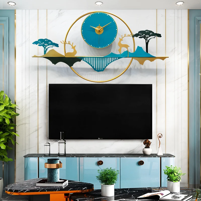 

Silent Wall Clock Luxury Nordic Unique Golden Design Industrial Wall Clock Rustic Bedroom Reloj De Pared Decoration Living Room