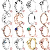 2022 new 925 sterling silver crown heart pav%c3%a9 zircon angel love open sparkling rings for women fine jewelry diy birthday gift