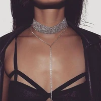 2022 hot sale rhinestone choker for women crystal gem luxury chokers collar y necklace jewelry gifts