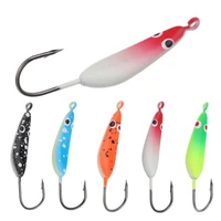 5 colorsset 35mm2 7g ice fishing lure mouse shaped ice fishing bait with fishhook ad sharp mini metal hard bait tackle tool