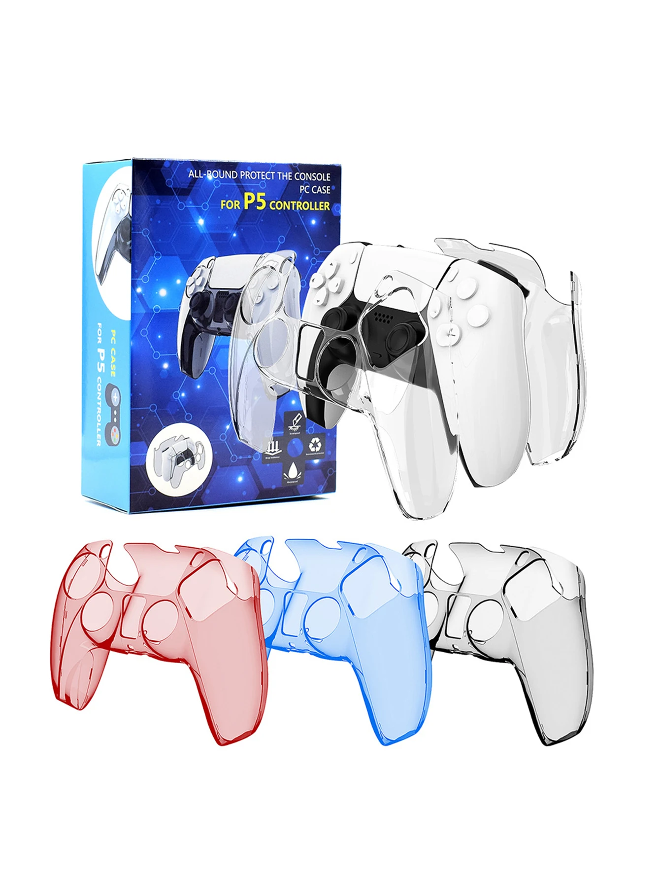 Прозрачный жесткий чехол для контроллера PS5