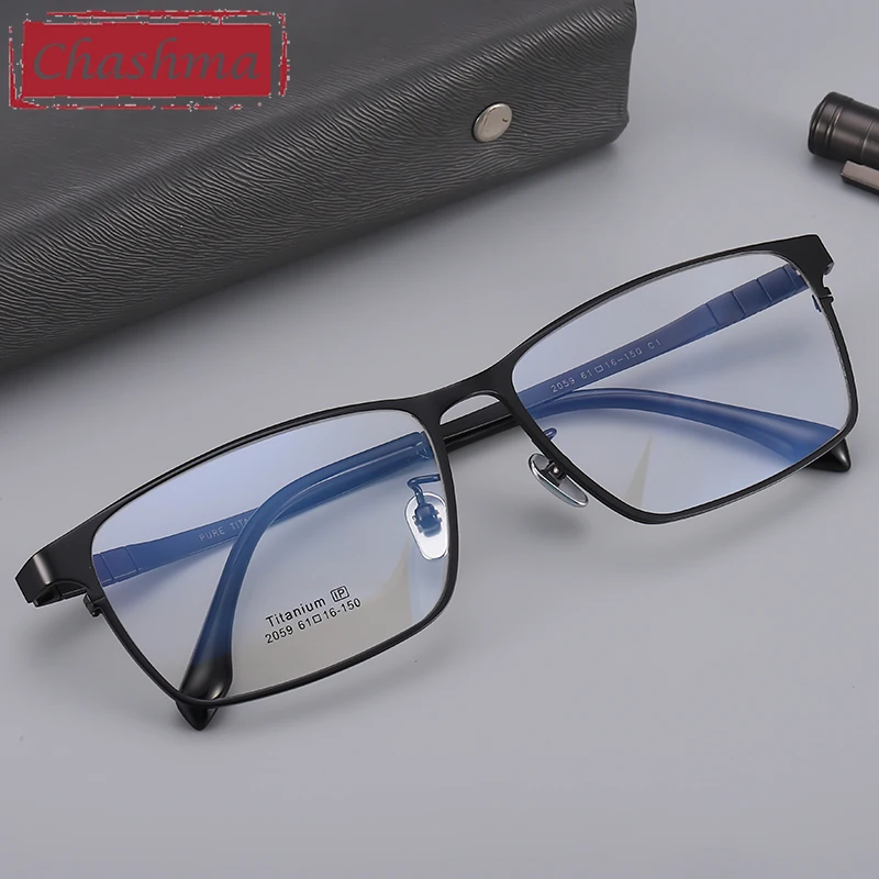 155 Wide Men Titanium Optical Frame Prescription Crystal Gafas Top Quality Gentlemen Eyewear Blue Ray Block Progressive Lenses