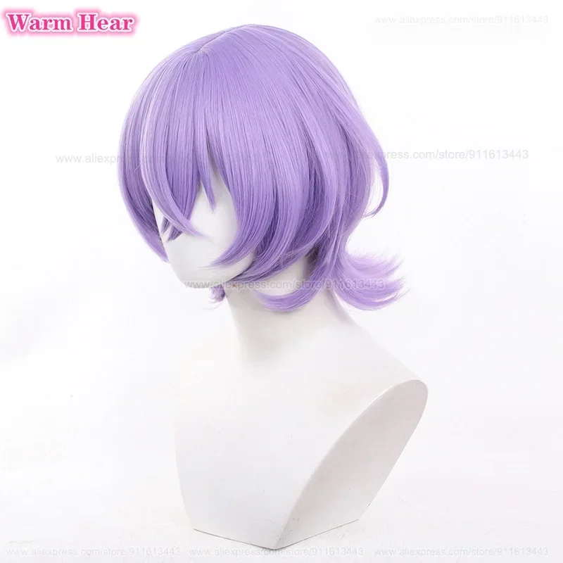 Game ES Hanamura Fuyume Синтетический аниме короткий 35 см фиолетовый косплей парик