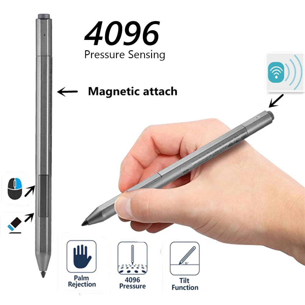 

4096 Pressure Sensitive Aluminum Alloy Tablet Touch Screen Drawing Writing Pen Bluetooth-compatible Active Stylus Pencil