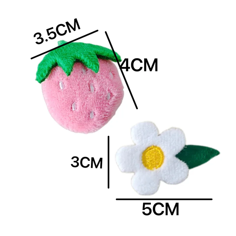 10 шт. Симпатичные хлопковые плюшевые нашивки в виде клубники аксессуары брошь