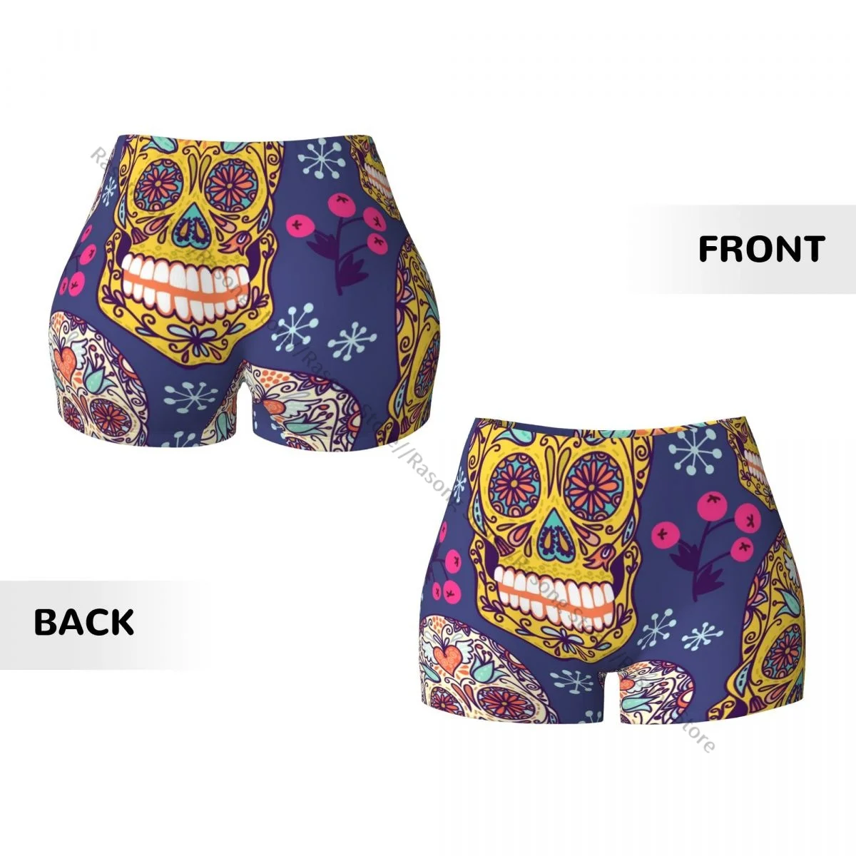 Сексуальные узкие спортивные шорты до бедра с цветочным принтом Sugar Skulls удобные