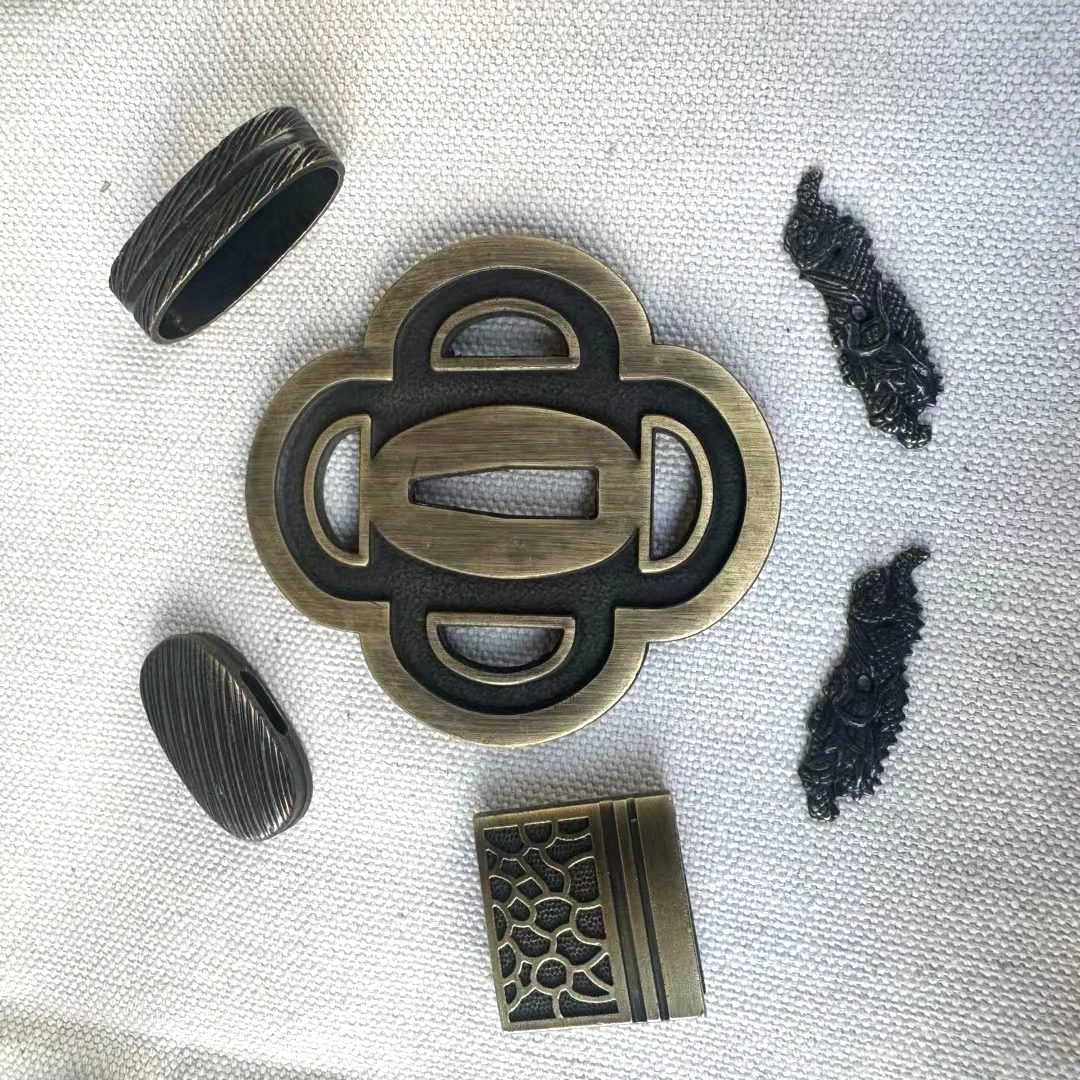 Прочный Набор меча фитинга лезвия защиты Tsuba Кашира фучи менуки вырезать для Kataba