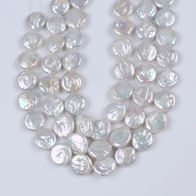 

Оптовая продажа, натуральный белый блеск, 16 мм, нитка из пресноводного жемчуга