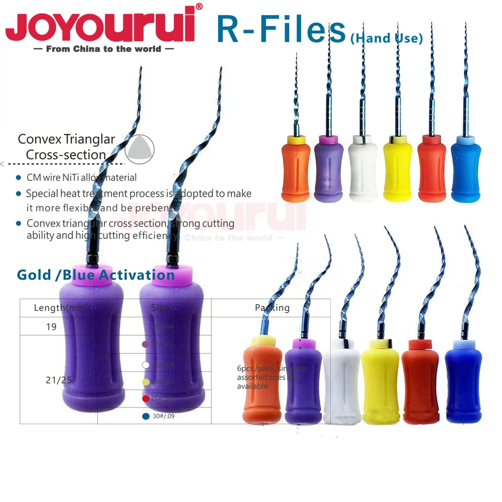 Фото Dental Pro Taper Super Files Синий Универсальный 6 шт./кор. Эндодонтия NiTi Ручной Суперроторный файл SX-F3 25 мм F4 Файл для корневых каналов №3