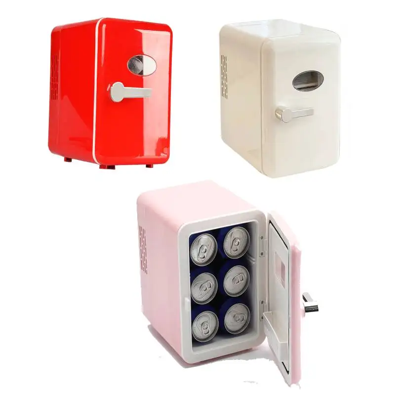 

4L 6L Portable Mini Fridge Car Refrigerator Skincare Makeup Compact Refrigerator Drink Coolers for Bedroom Car Food Storage