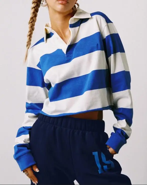 Новая модная цветная контрастная лоскутная полосатая рубашка с длинными