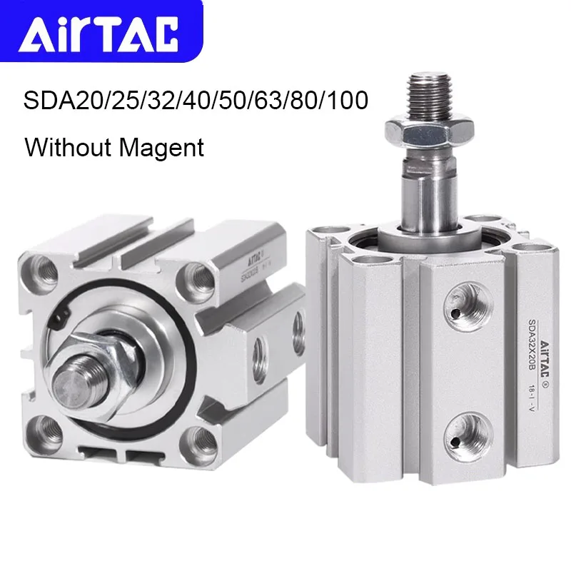 Фото AIRTAC Оригинальный пневматический компактный цилиндр с наружной резьбой SDA Диаметр отверстия 20 25 32 40 50 63 80 100 мм Ход 5 10 20 25 30 40 45 50 100 мм №2