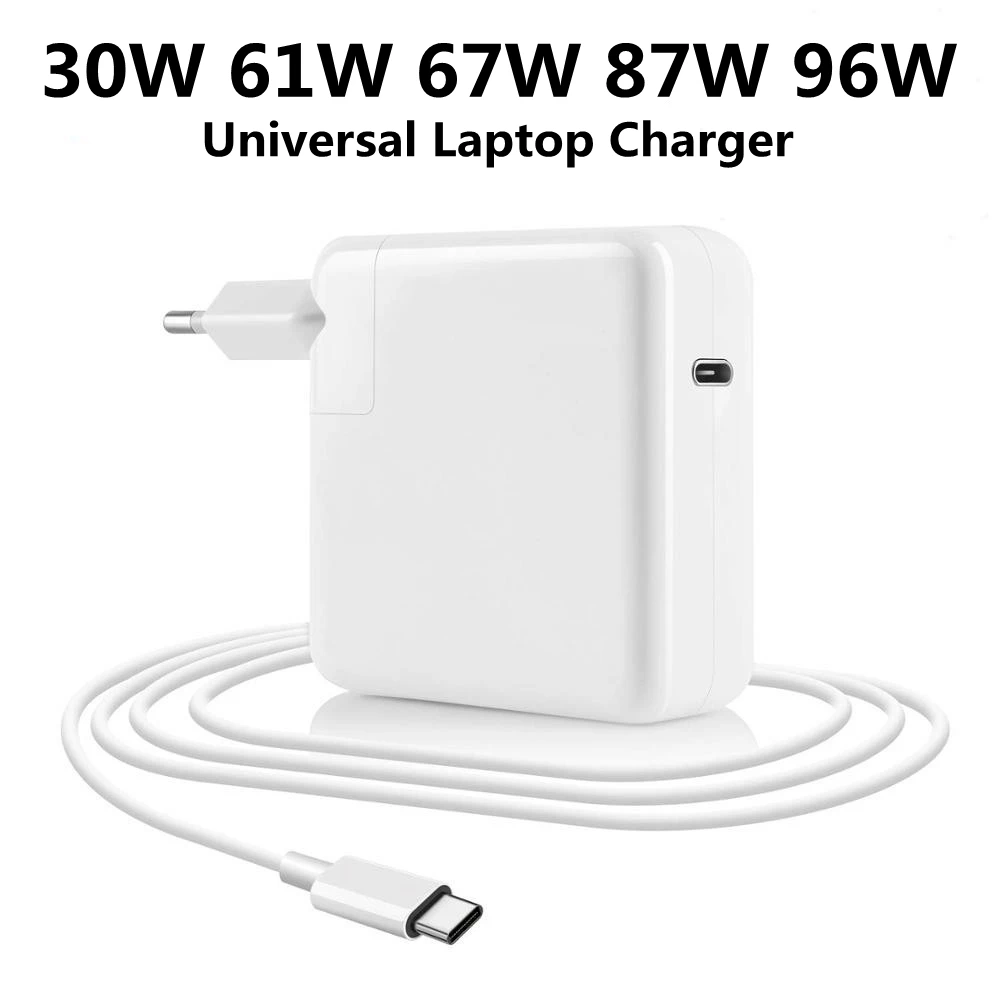 Купи 30W 35W 61W 87W 96W PD USB C Laptop Power Adapter Fast Magsaf* 2 3 Notebook Charger For Macbook Air 11 iPhone 13 Pro Dell Asus за 599 рублей в магазине AliExpress