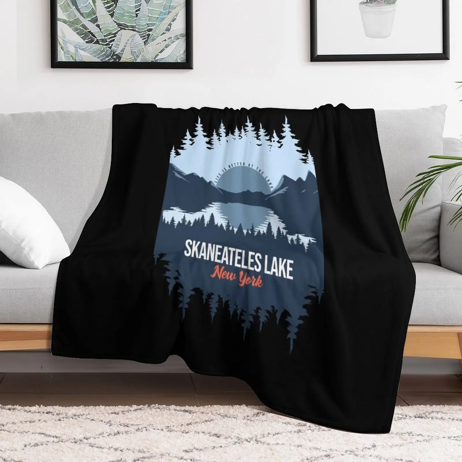 Skaneateles Lake New York с горной и сосной пледы рождественские подарки плюшевые одеяла в