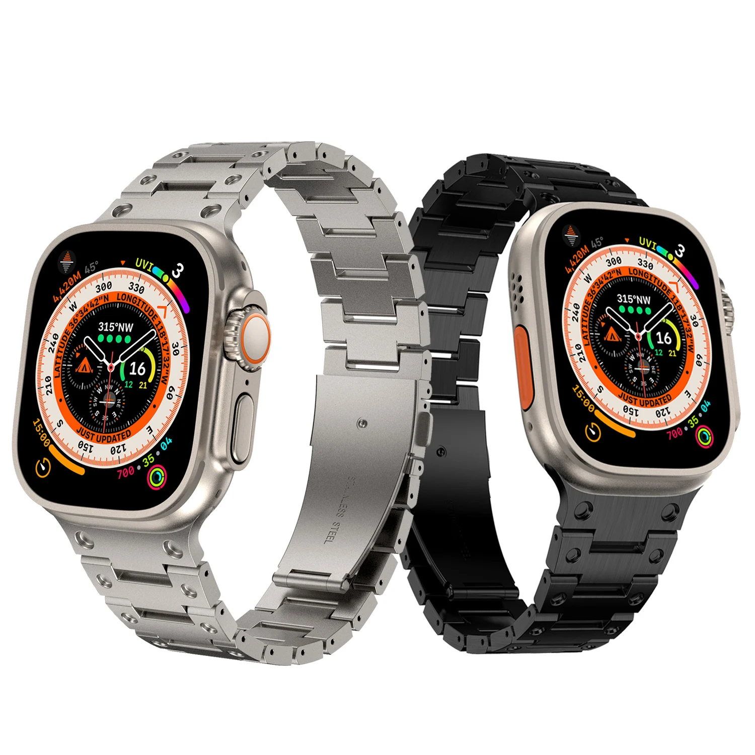 Luxury Metal Strap for Apple Watch Band 49mm 45mm 44mm 40mm 41mm 42mm Stainless Steel Bracelet IWatch Series Ultra 8 7 SE 6 5 4