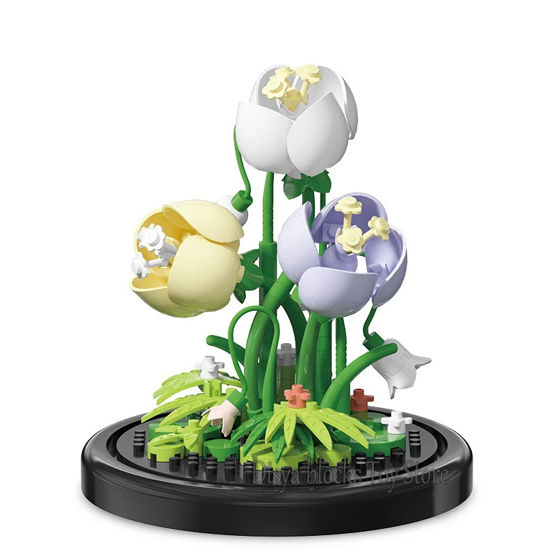 Вечный блок букет цветов в сборе настольный декоративный Детский пазл розы