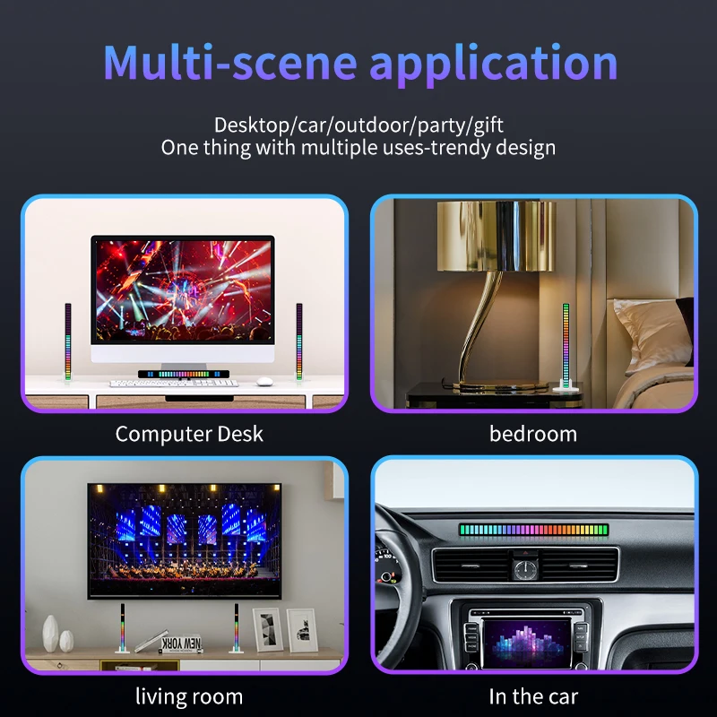 Творческий RGB музыкальный звук Управление светодиодный ным уровнем освещение