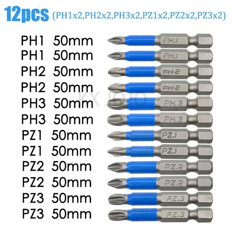 12 шт. нескользящие наборы отверток PZ1/PZ2/PZ3 для дрели магнита S2 отвертка из