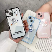 astronaut creative lens phone cases for iphone 13 12 11 pro max xr xs max 8 x 7 se couple anti drop soft transparent tpu cover