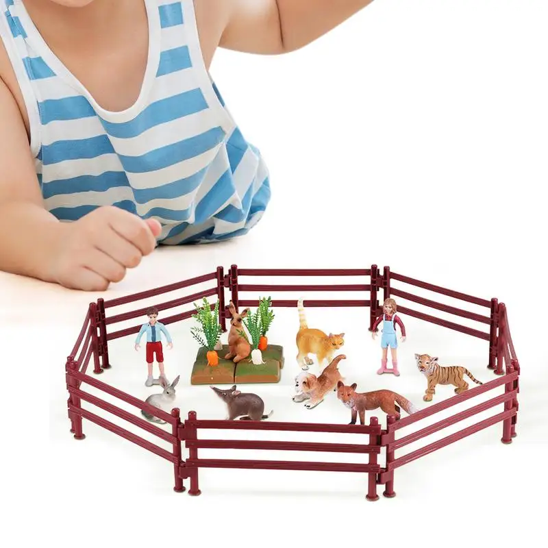 

Сарай игрушки для животных 21 шт. малыши ферма игрушки забор ферма игровой набор настольные украшения из ПВХ для ролевых игр для детей