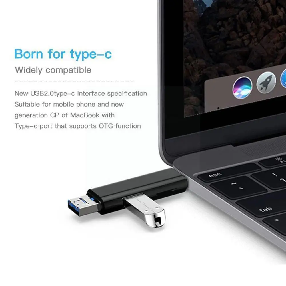 

Устройство для чтения карт Micro-sd/Sd/Usb Type-c, 5 в 1