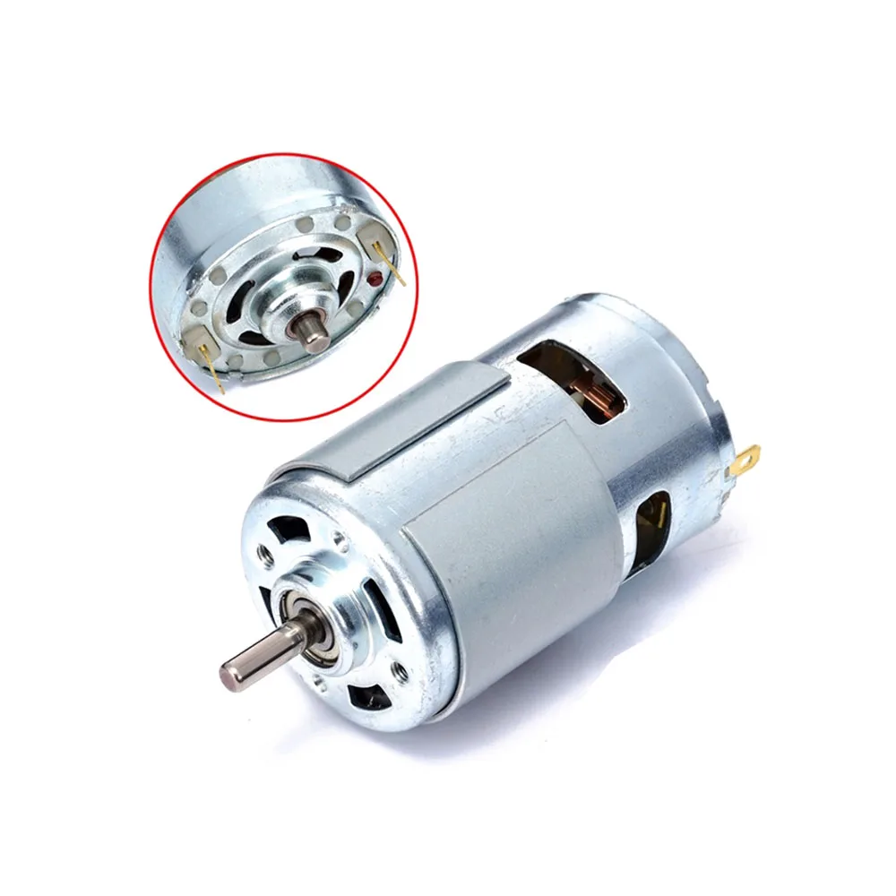 

775 DC Motor DC 12V-36V 3800-9000 RPM Ball Bearing Large Torque High Power Low Noise Motor 5mm Axis Diameter High-Speed DC Motor