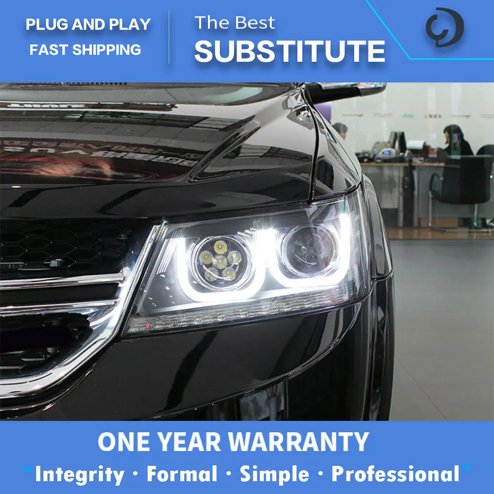 

CG Car Styling for DODGE JCUV Headlights 2009-2017 Journey Headlight LED DRL Hid Freemont Angel Eye Bi Xenon Beam Auto Parts