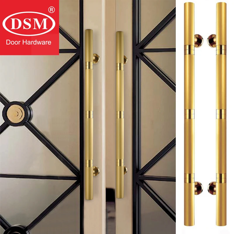 

800mm Long Golden Entrance Door Pull Handle Made with 304 Stainless Steel For Glass,Wooden,Metal Frame Doors PA-627
