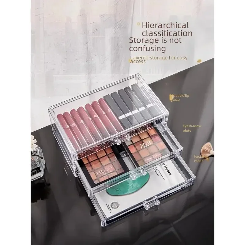 Коробки для хранения косметики акриловые прозрачные ящики стильные органайзеры