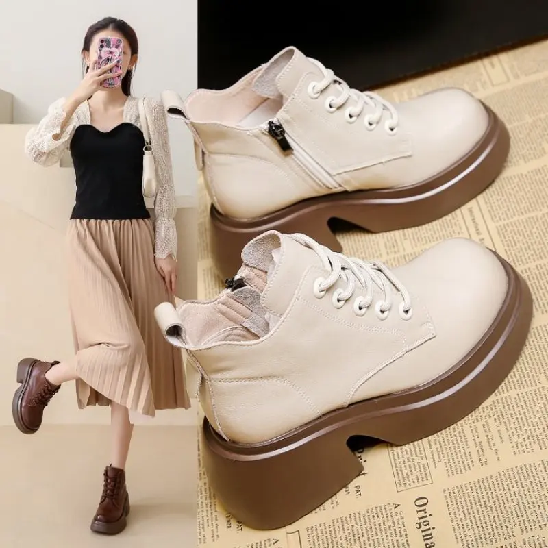 

Lolita Shoes Women Mary Jane 2024 New Loafers Girls Students JK Uniform High Heels Platform Shoes Cosplay White Female Shoes 40