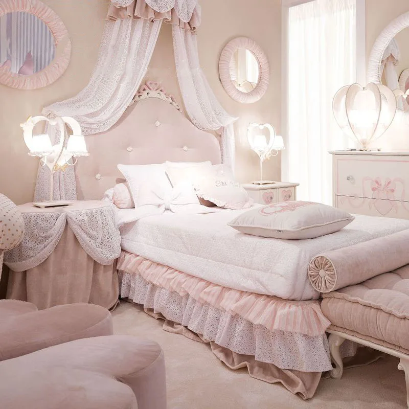 

Роскошная кровать в американсветильник ле, Высококачественная бархатная кровать из ткани, современная простая французская сетчатая красная кровать, европейская двуспальная кровать