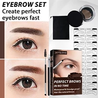 eyebrow cream set with eyebrow brush easy to color waterproof long lasting not take off makeup one step brow stamp shaping kit