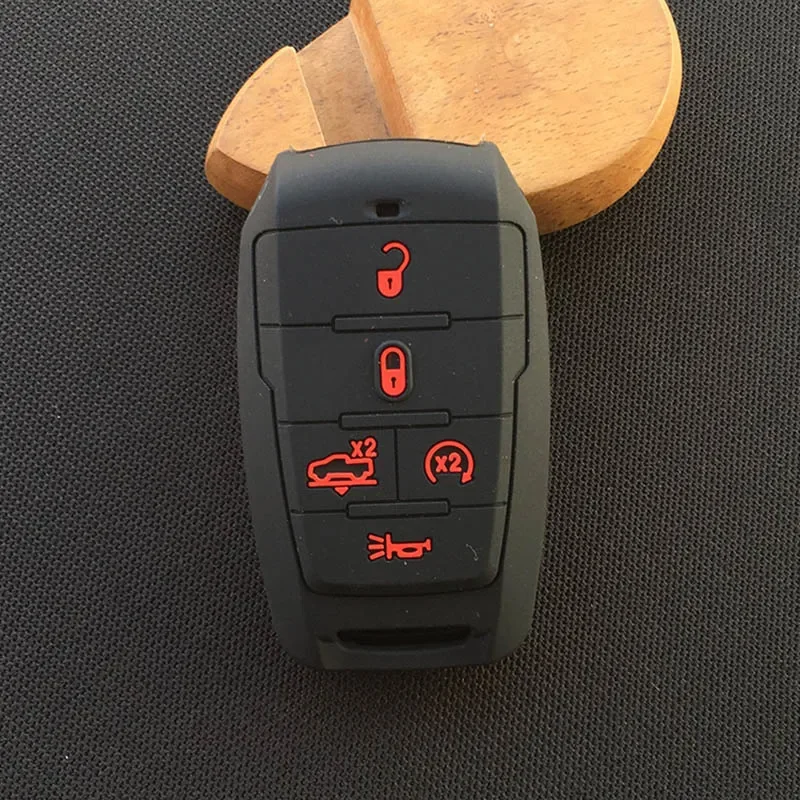 

Силиконовый чехол для автомобильного ключа, чехол, Обложка, Набор держателей для Dodge Ram 1500 19-2020 Longhorn 5 кнопочный ключ