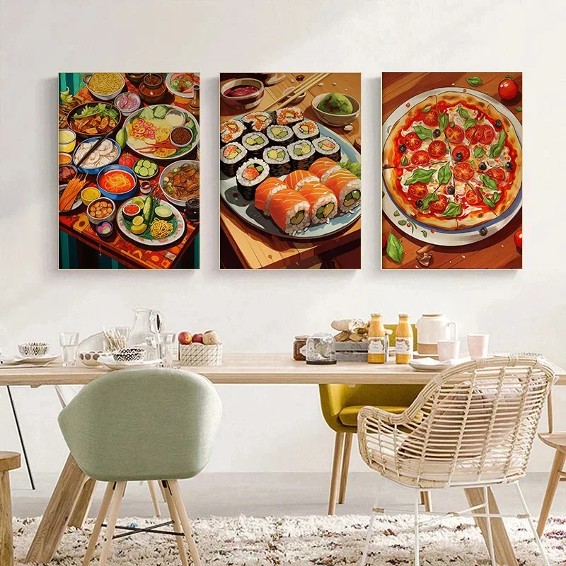 Плакат на стену с изображением авокадо суши чая филиппинской еды Круассанов