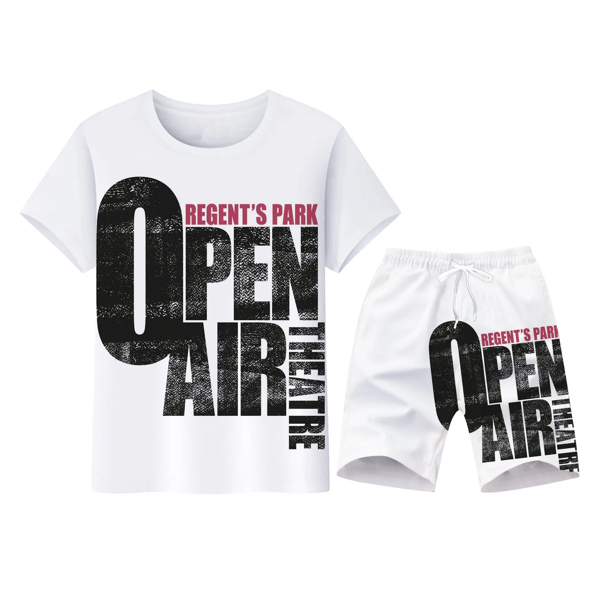 Men's Outfit Summer Short Sleeve T Shirt Set Fashion 2 Piece Streetwear 3D Printed Sports Hip-hop Shorts  Oversized Sportswear