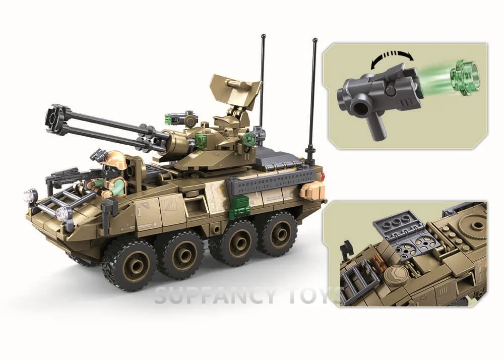 Sluban 310 шт. OEF Stryker-ADS комплект строительных блоков военная система обороны модель