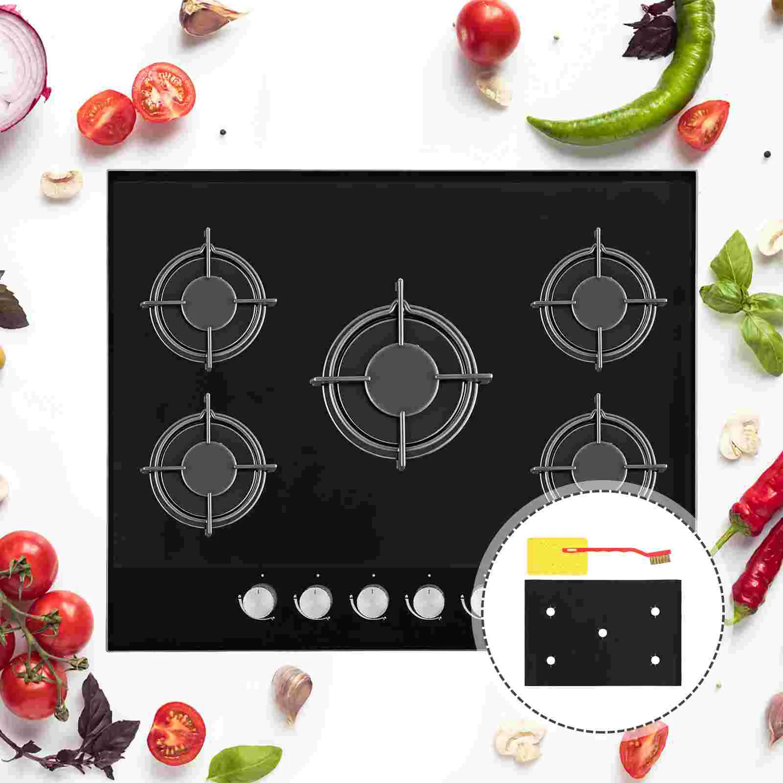 

Stove Gas Covers Burner Protector Brush Cover Liner Range Cleaner Kitchen Protectors Stovetop Cleaning Scrub Scrubber Electric