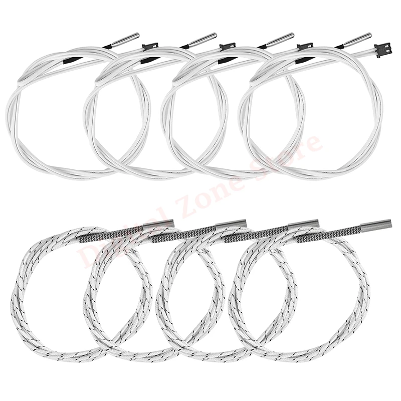 

Модернизированная трубка нагревателя картриджа 24 в 50 Вт, 4 шт., Температурный датчик NTC 100K для принтеров Ender 3, Ender 3 Pro, CR10