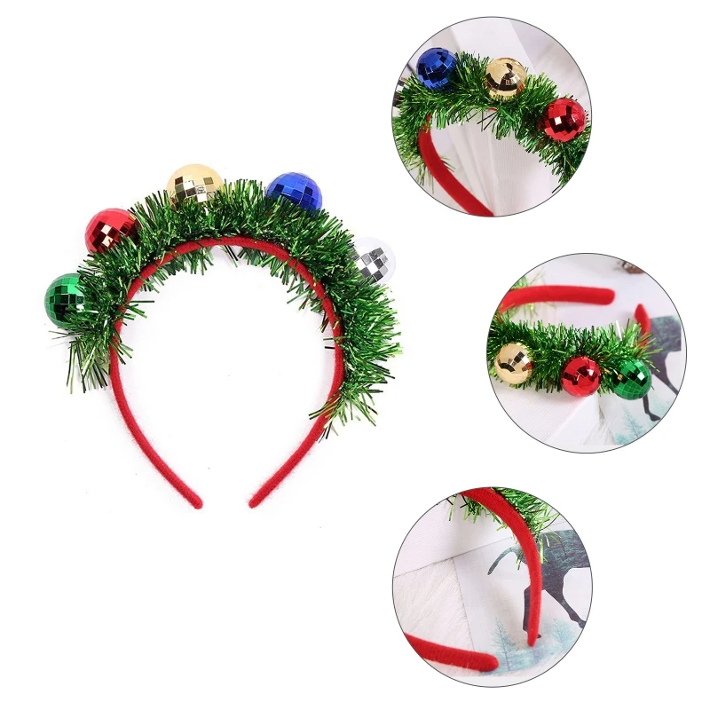 

Christmas Ball Headbands Spotlight Ball Hair Hoop Night Party Anime Funny Hairband Christmas Ball Headwear Glitter
