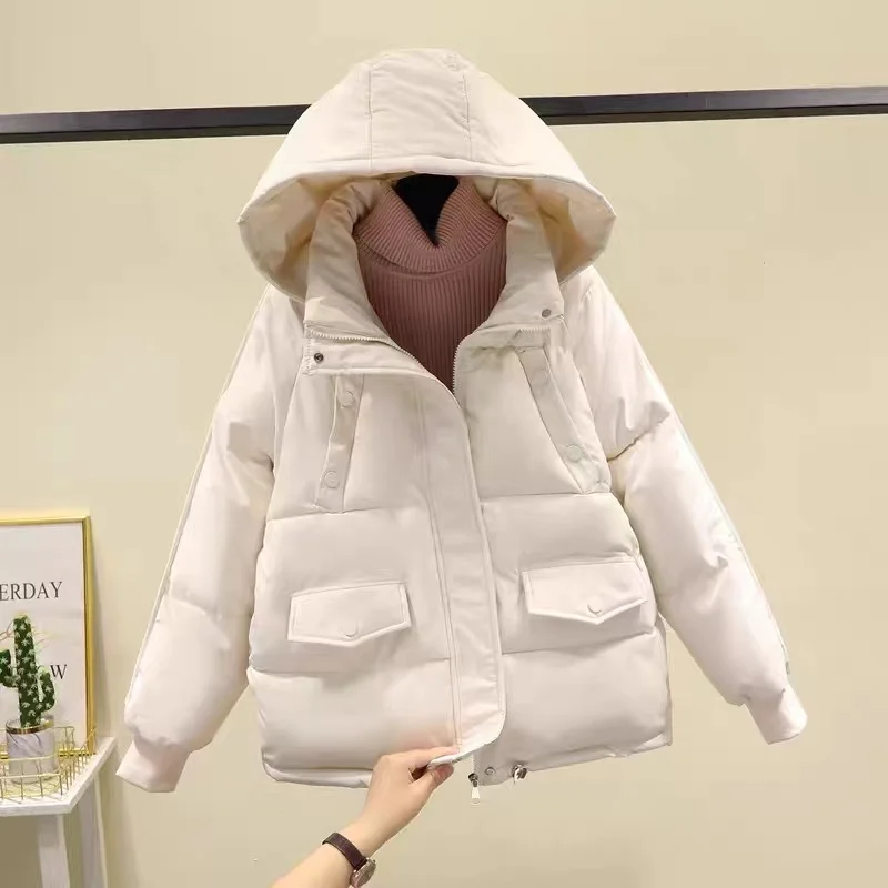 Bread Jacket Short Down Cotton Jacket Cotton Coat Female Korean Loose Autumn Winter Coat Thickened Padded Jacket 2022 New Women